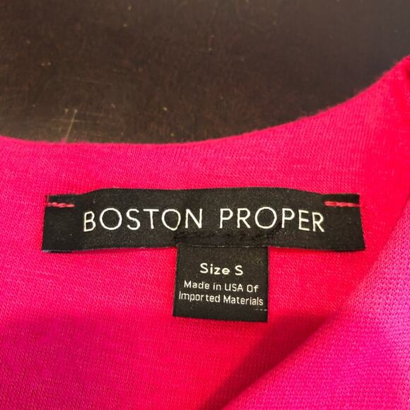 Boston Proper bright pink cutout neckline sheath dress size Small - Picture 7 of 14